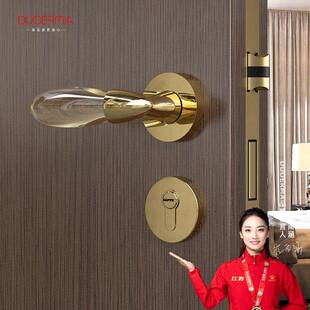 意式轻奢门锁室内家用房门锁卧室木门双面把手分体锁静音执手锁具