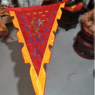 龙旗庙旗仙家令旗五色全套三角龙凤旗双面绣1.6米刺绣彩旗龙凤旗