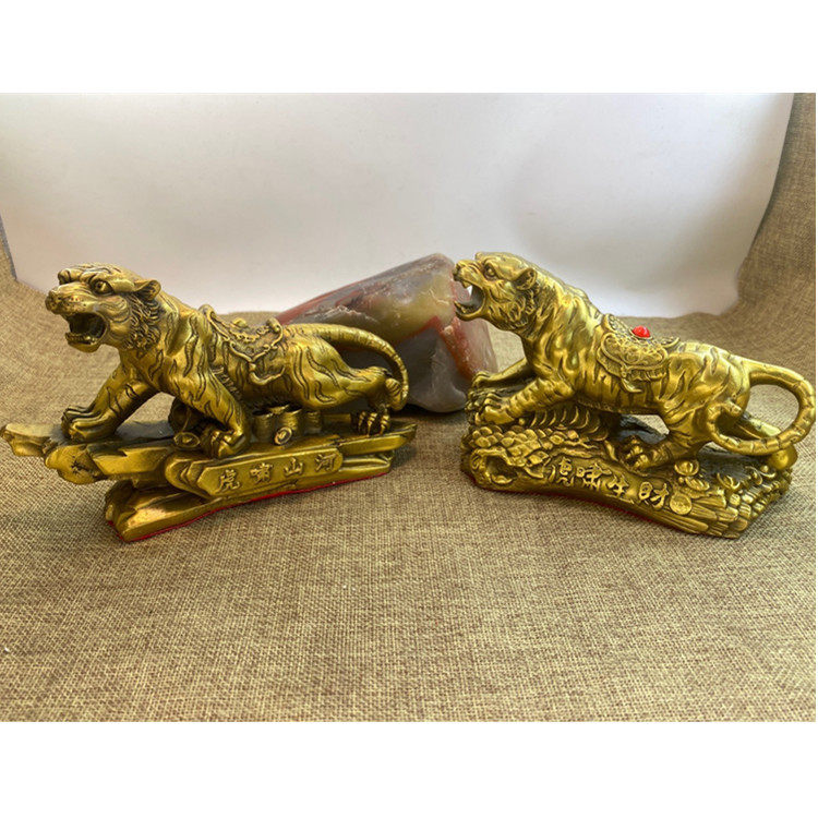 铜老虎摆件办公桌虎虎生威上山虎家居客厅玄关工艺品