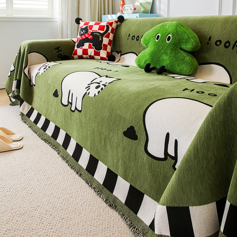 2025新款沙发盖布四季通用沙发巾一整张组合沙发全盖沙发套坐垫毯