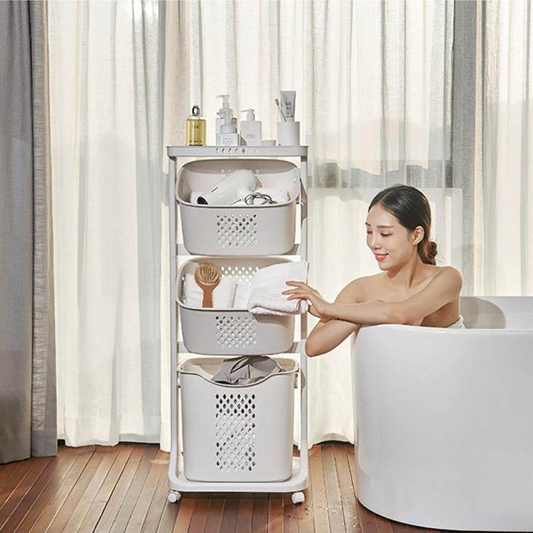 日式特大号浴室脏用衣篮物置SH827架衣卫生间换洗服收纳筐三层家