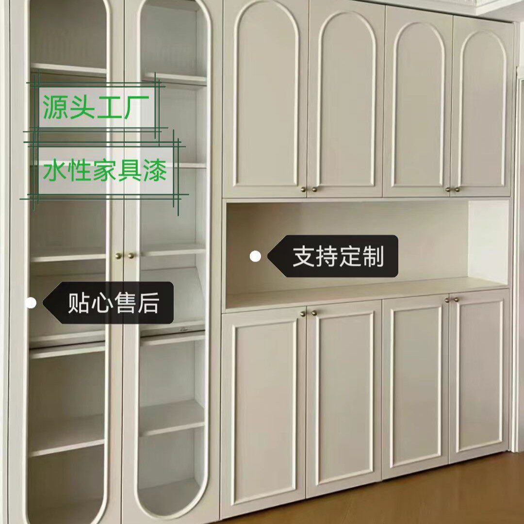 工厂直销轻法式柜门奶油风水性家具漆衣柜橱柜造型门