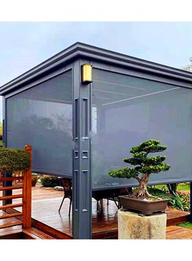 金铝合百叶凉卷F-LT21帘别墅露台亭简欧凉亭户外遮阳帘防网厂家支