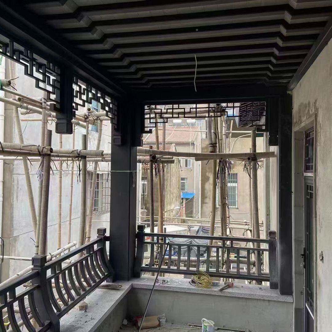 椽铝合金茶壶档吊顶飞合组AQV仿古屋檐荷包椽封檐板瓦口板铝合檐