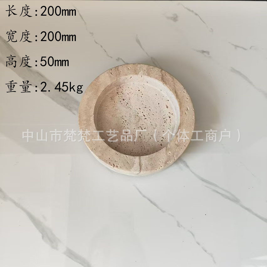 简约风天然大理石绿植花盆售楼部茶几植物花器软装家居装饰摆件