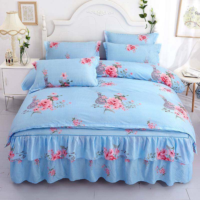 韩版活性棉套床裙床罩四件套花边床用上kRSEJmd3品四件婚庆套件,床上用品,婚庆床品套件,淘宝优惠券,粉丝福利购,淘宝优惠卷