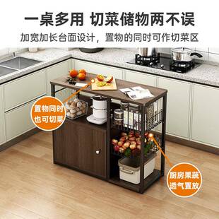 厨房置物架落地多层靠墙体一收纳TThhwgxx柜子储柜多功能微波橱炉