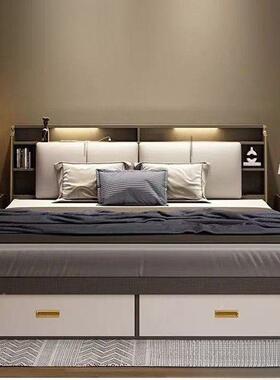 气动高箱储物床婚床18米1.小2m1.米主卧户型板.式5现代VRA简约双