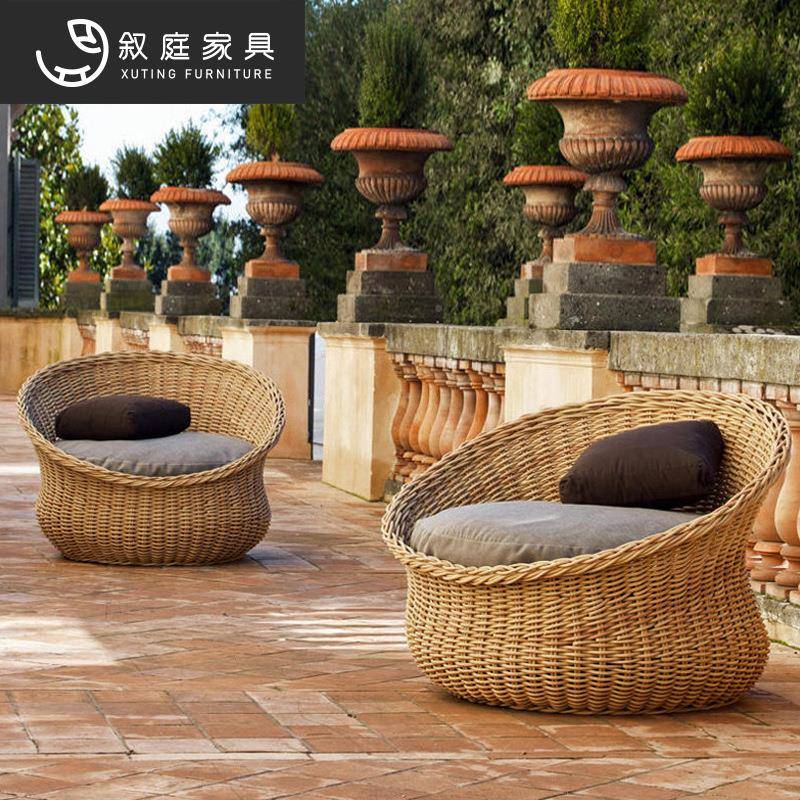 户外民宿别编墅22-6-1-4庭院休闲懒椅人躺椅花园露阳台台创意圆形