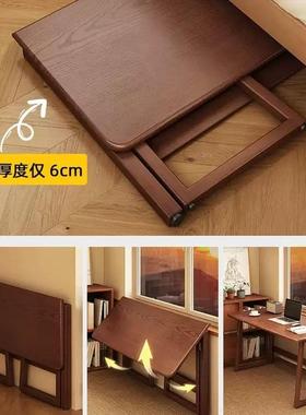 叠桌子简公脑易写字桌学生家折用客RHA厅小户型学习桌卧室电桌办