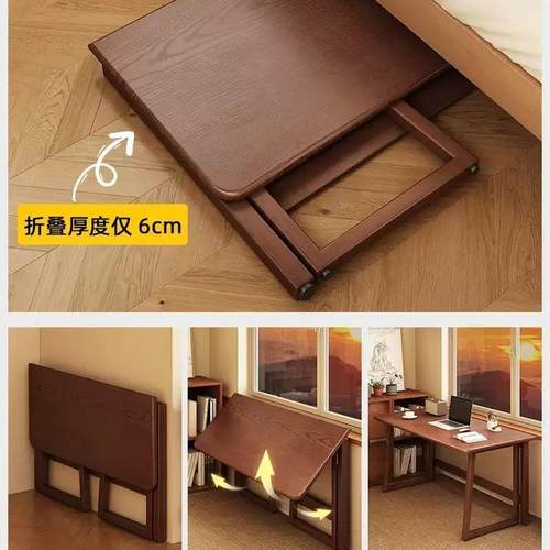 叠桌子简公脑易写字桌学生家折用客RHA厅小户型学习桌卧室电桌办