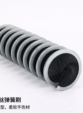 内外绕弹簧刷尼塑料丝螺旋毛刷缠抛光NPK圆筒旋刷螺龙绕式工业毛