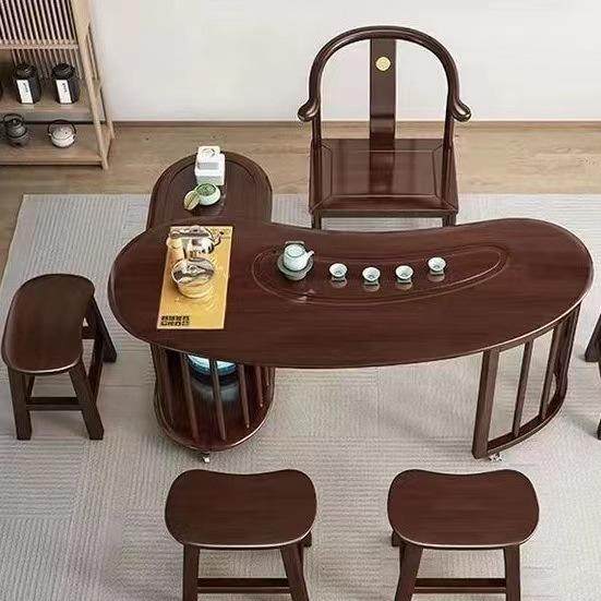 台实木家用移动茶台桌经济型阳台小茶桌多功茶烧GUN水壶一体茶套