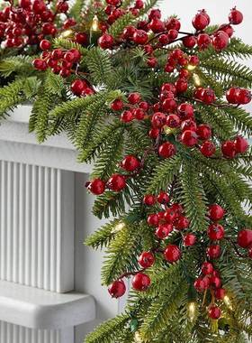 圣诞花环50/2020-花60/0CM门挂藤圈2.78节米藤条饰圣诞树橱窗圣诞