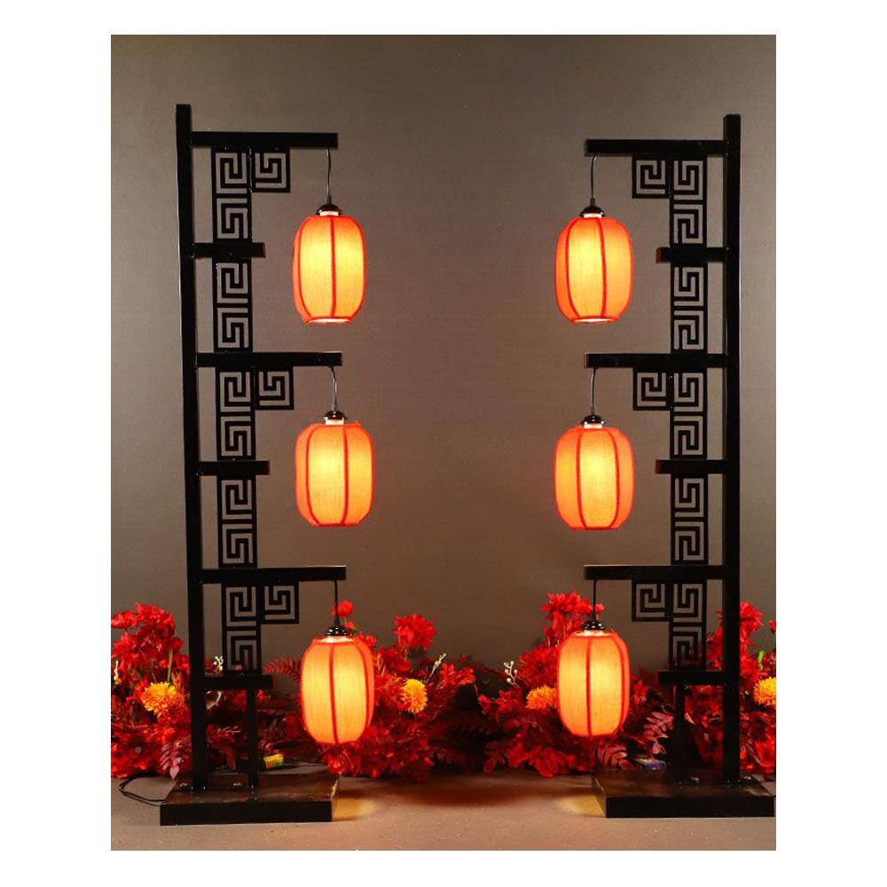 新中式庆道具宫灯路引ltao6596汉唐笼婚礼仿婚古中国风铁艺三联灯