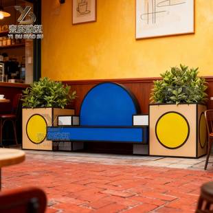 玻璃钢箱长座椅组合户创意相框YIDU051花盆长条坐凳玻璃钢树外池