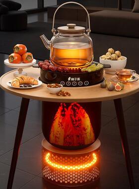 柚子派围炉煮茶取器暖家用暖机暖智能语音围炉煮风茶桌88052取玻