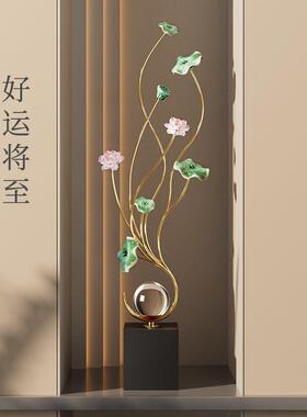 摆AL100805新中式玄装摆件感小关众客厅电视柜展示酒柜饰装饰品荷