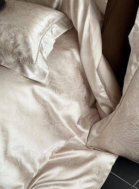 式轻奢精密锦缎纹提花寝床品高具端纯棉长绒棉四件高84567套南风