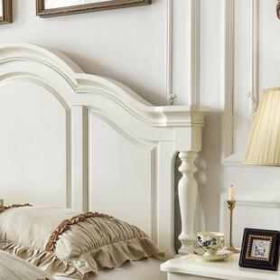 白色法式床美式全实木气压高箱储物床1.8米双人床卧室田园公主床