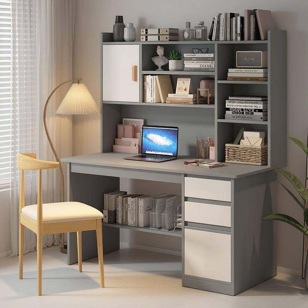 家用卧室台式电脑桌书房简易写字学习桌书桌书架书柜一体组合桌子,农用物资,其他肥料,淘宝优惠券,粉丝福利购,淘宝优惠卷