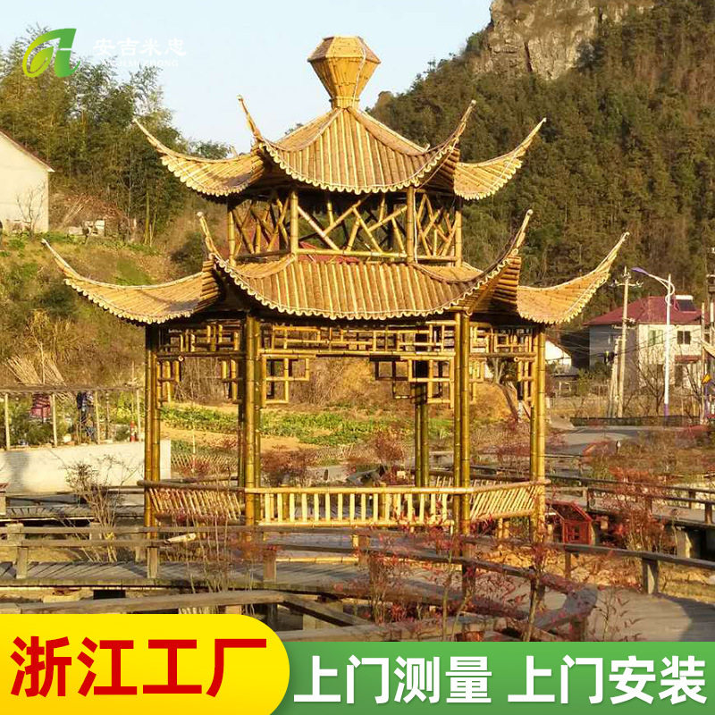 安吉厂家直销古风六角竹凉亭
