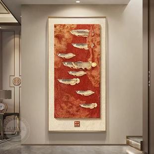 新中式枝高档入户壁POJ画花鸟上头过道喜走廊挂寓意好玄关装饰画