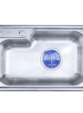 GFQ新款向港湾单304大单反大槽带沥水篮加18槽5下水D-7246洗碗槽