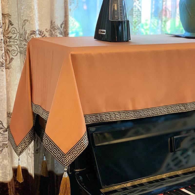 钢琴罩JJY防中式钢套半罩现代简琴件约尘罩盖布三套美式琴披韩式