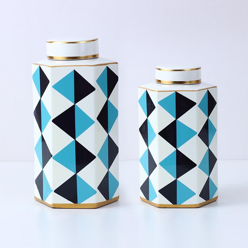 陶瓷摆件软装家居饰摆品创意瓷罐MPO摆饰陶瓷花瓶玄关客厅陶酒装