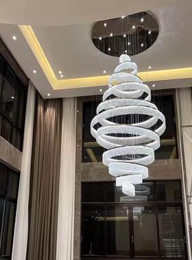 复楼大吊灯WNX现代轻别墅挑奢空式客厅水晶灯大气高档楼售部大堂