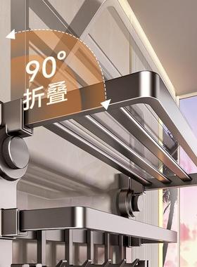 百悍吸盘毛巾厕架免打孔卫WVB巾生间巾置物架毛挂杆浴室所洗手间