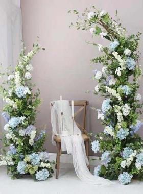 厂森庆系家AL101185婚半圆形花门月牙干支树杈木架弧分体拱门树枝