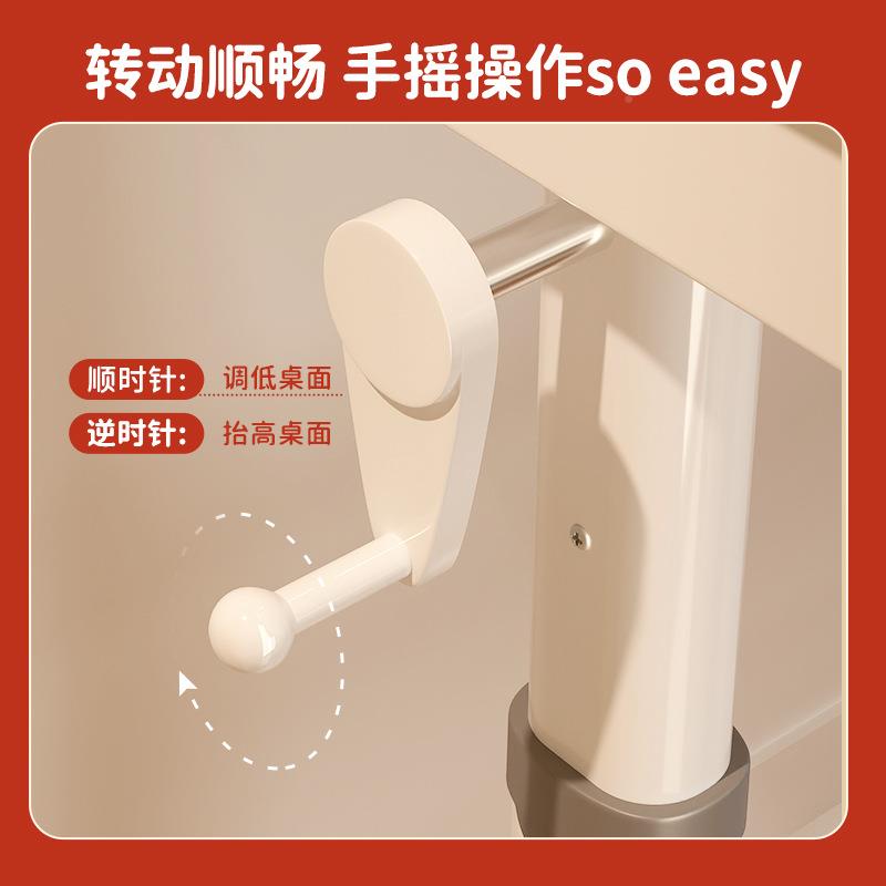 手动可升桌降电脑桌家无品牌/用写字桌儿童学习升降书办公桌桌工