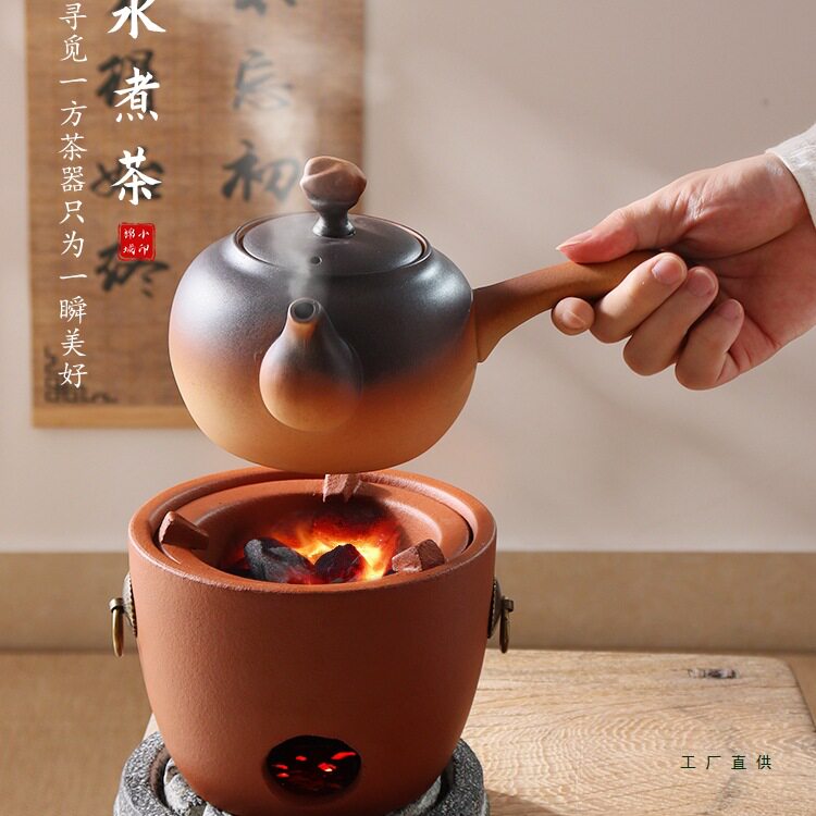 潮州红泥风炉围炉煮茶壶户外泡茶家用陶瓷壶冬天明火烧木炭炉套装