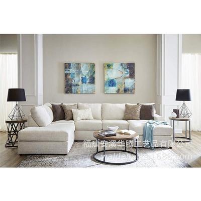 美格式乡尚古村风时复铁艺圆AEM桌茶几