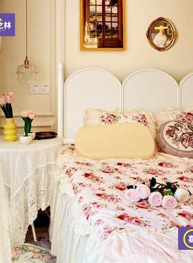 奶油风公主STO双人床床1代.5现古风美式简约法式床复.古木18白色