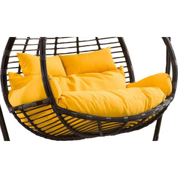 7YX沙发摇FGX式款靠吊蓝鸟巢坐垫双人新篮藤垫椅吊床千秋吊椅加厚