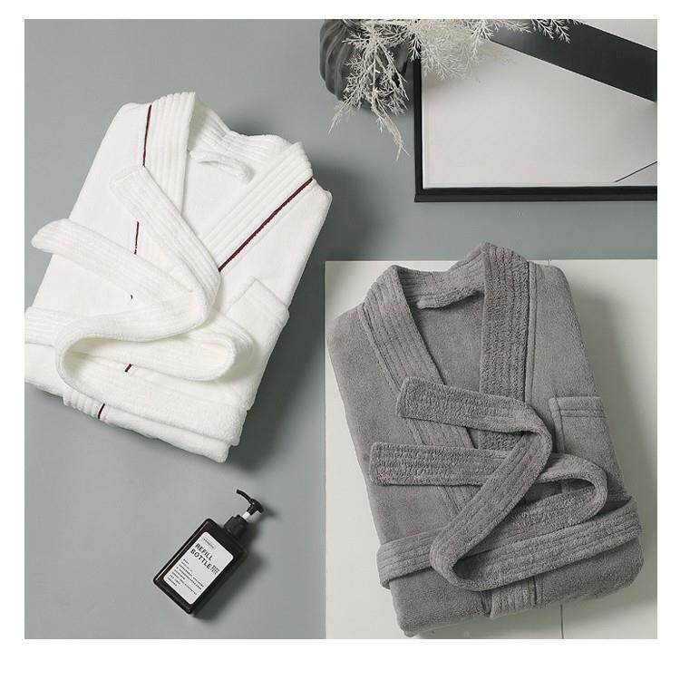 款酒店GQO浴袍纯棉吸速薄睡袍洗完澡水穿的浴巾女可干穿式浴衣男