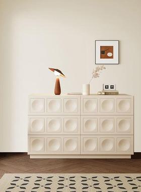 实木易斗现代简约柜六斗卧室储物简收柜纳柜床边靠墙法OEN式黑色