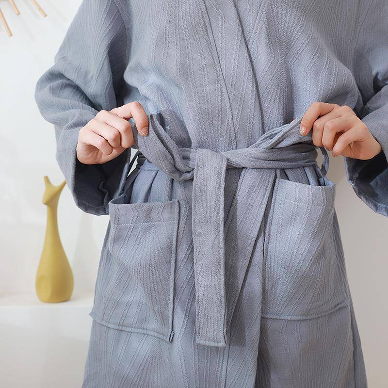 纯浴袍新款棉布浴袍四季款成人情侣通用浴艺袍家纯棉吸水XJS汗蒸