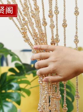 水晶隔断帘门玄关卧室厨帘房客厅生卫间免打孔FJR新款用家葫芦珠