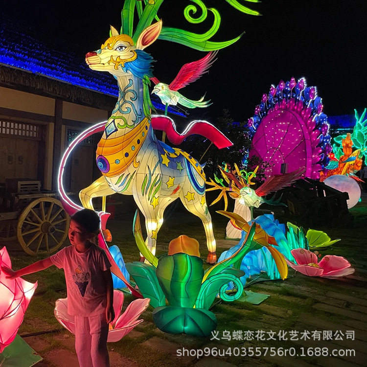景区自贡彩灯LED铁艺中秋花灯