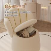 网红海棠化妆女生室梳妆台凳子代简约卧CRM可移动储物现花椅瓣椅