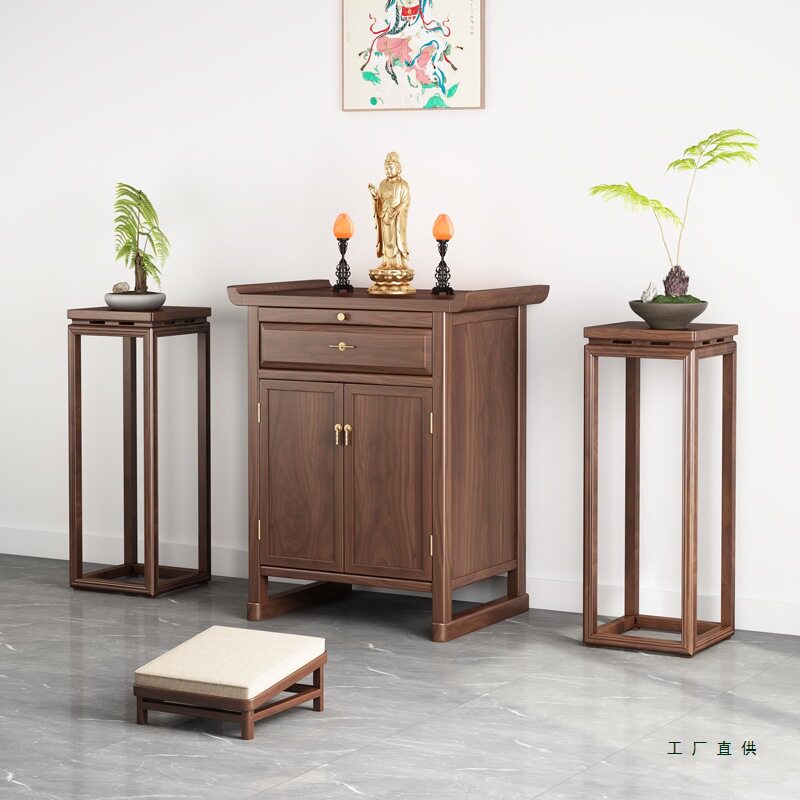 带门供桌新中式家用佛台供奉桌实木佛桌客厅阳台佛柜香案神台翘头图片