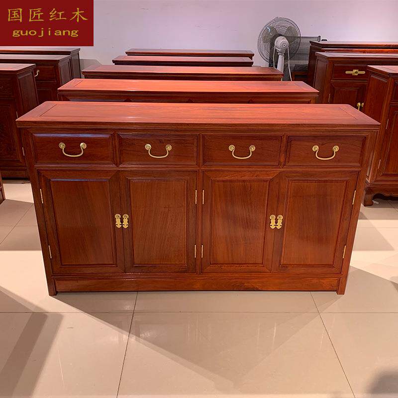 餐边柜大果紫檀家具中式实木橱柜茶水柜客厅缅花储物置物柜