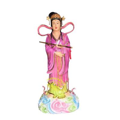 供应人物雕塑董永七仙女树脂神像摆件极彩玉帝西王母玻璃钢像