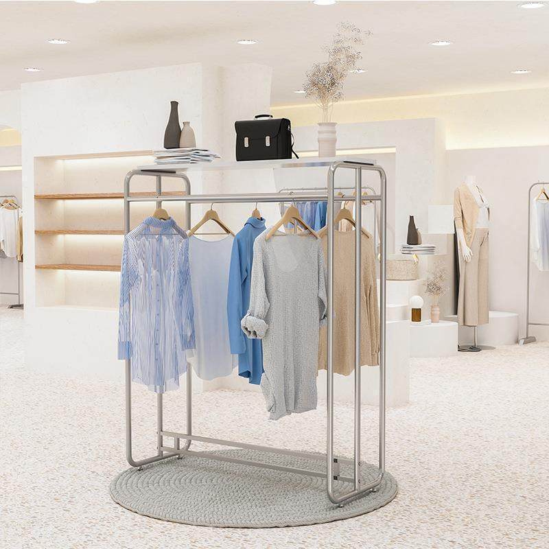 服装店展示架不锈钢带板银色陈列货架女装店简约中岛落地式挂衣架,农机/农具/农膜,其它农用工具,淘宝优惠券,粉丝福利购,淘宝优惠卷