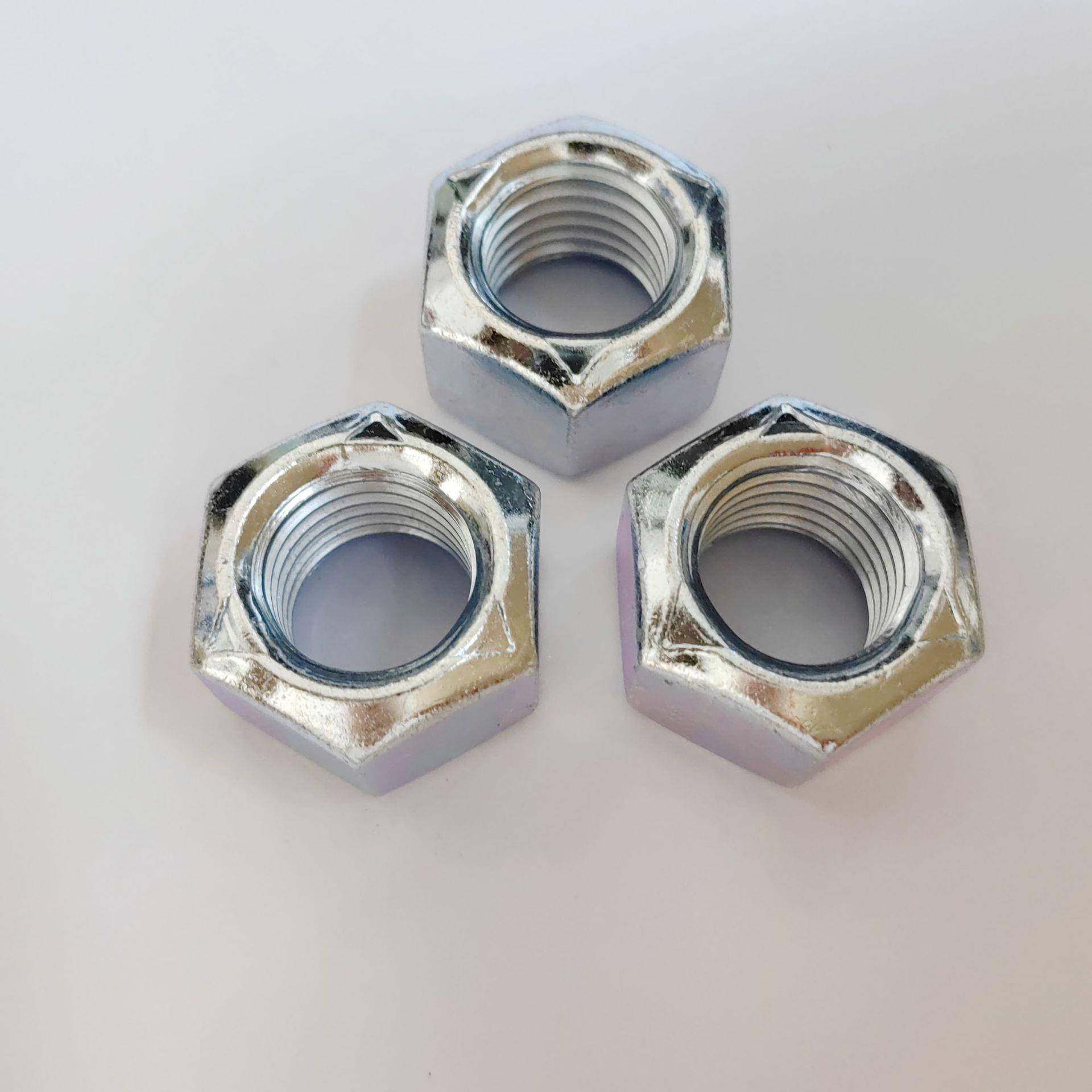 DIN980v六角全金属压点锁紧螺母M1010级蓝白锌现货