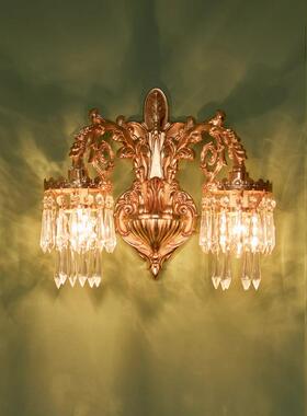 法式厅全厅铜壁灯欧40184式客双头餐卧室单头过道奢华别墅壁灯
